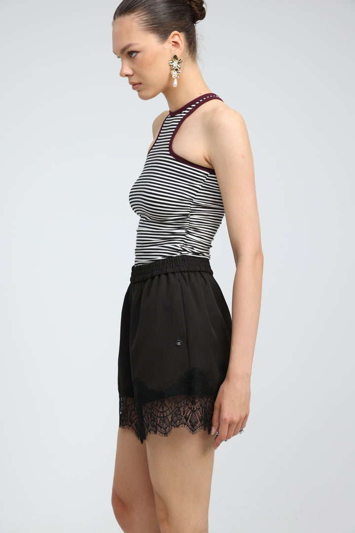 CottonSugar Black Striped Tank