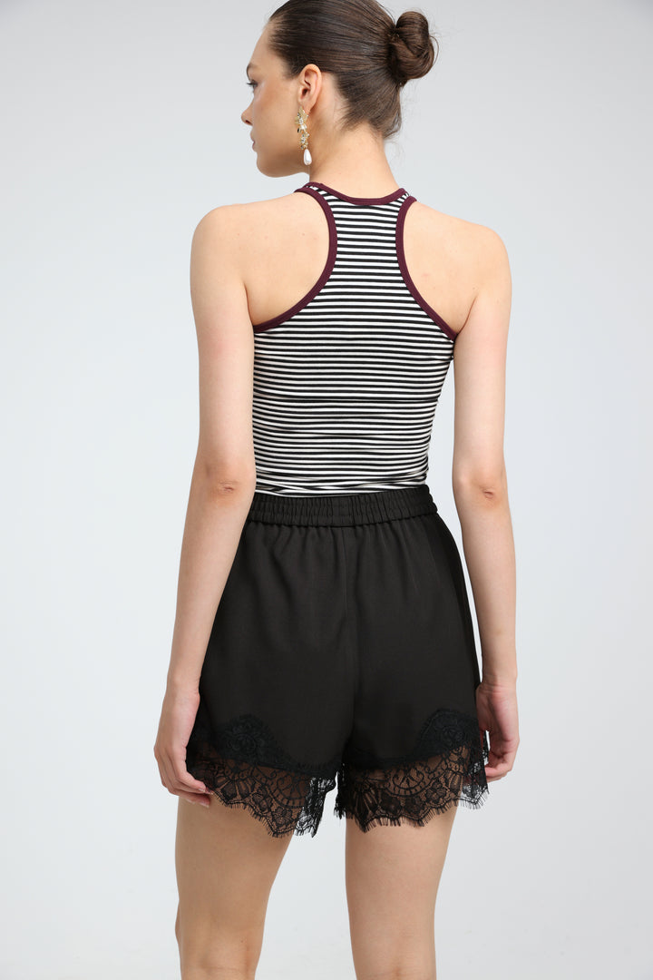 CottonSugar Black Striped Tank