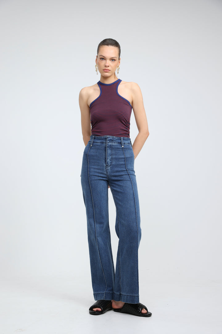 CottonSugar Wine Striped Tank