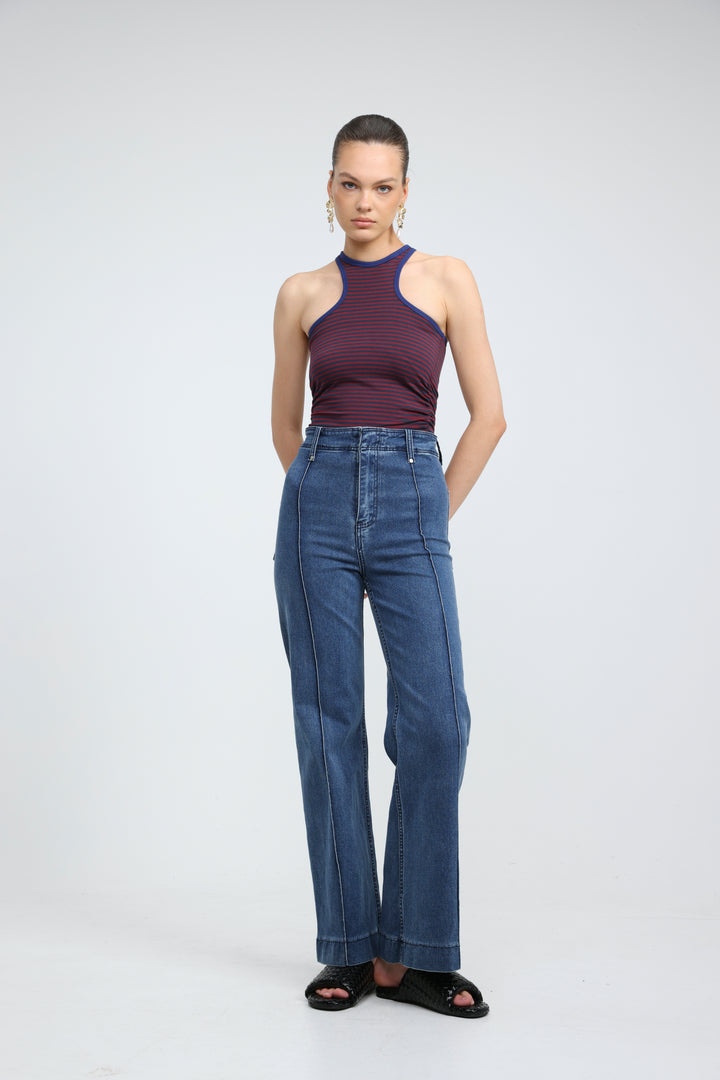 CottonSugar Wine Striped Tank