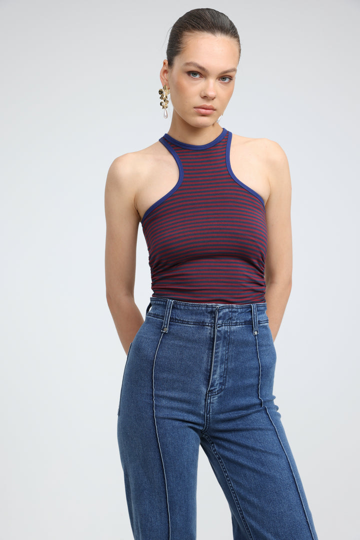 CottonSugar Wine Striped Tank