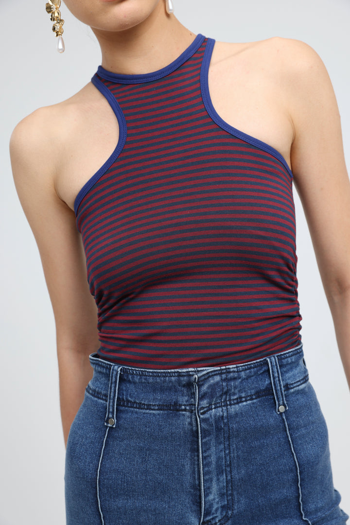 CottonSugar Wine Striped Tank