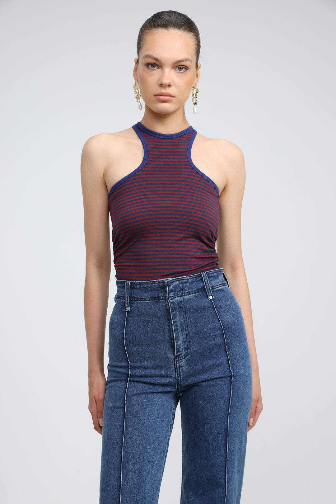CottonSugar Wine Striped Tank