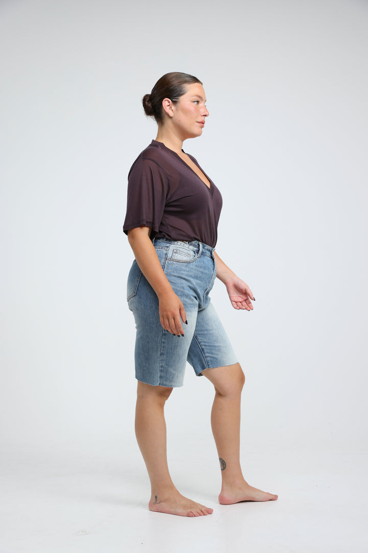 T Star Blue Bermuda Denim Shorts