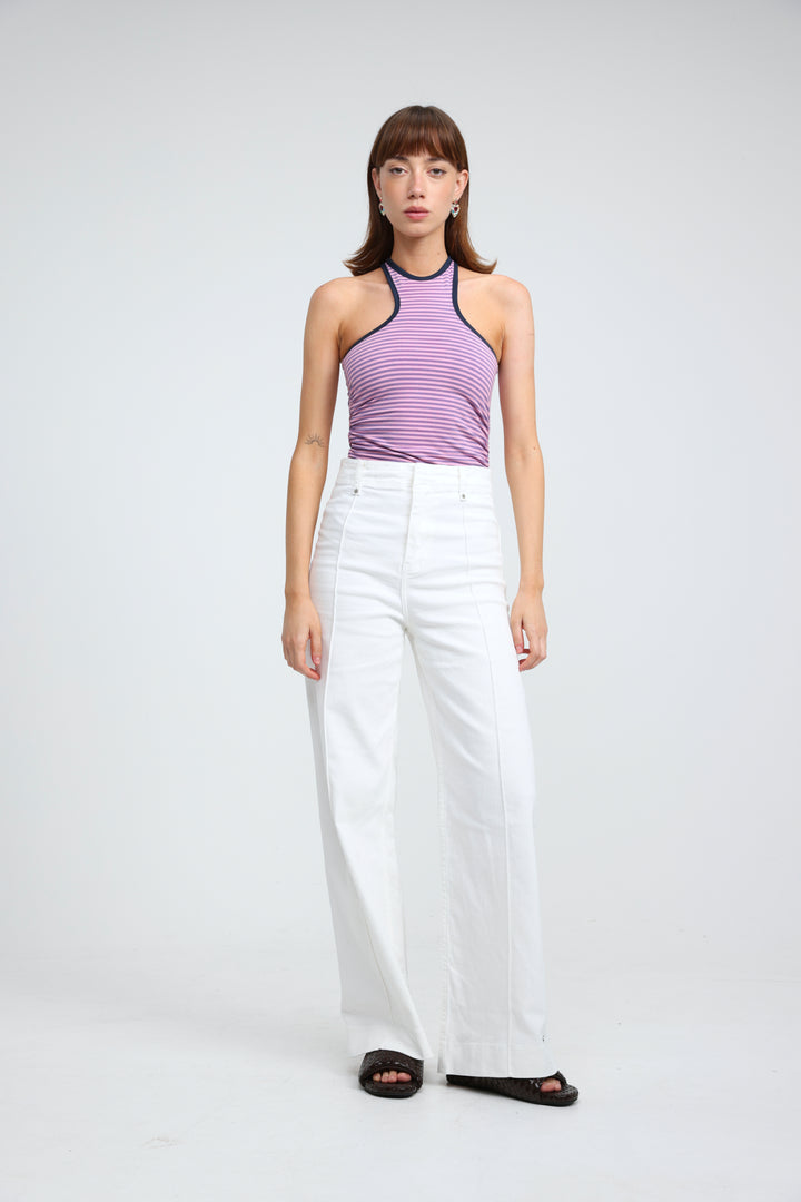 CottonSugar Purple Striped Tank