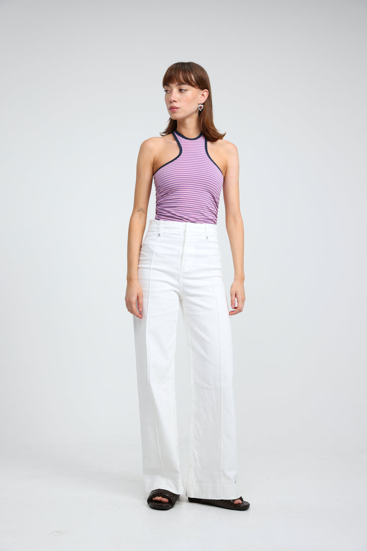 CottonSugar Purple Striped Tank