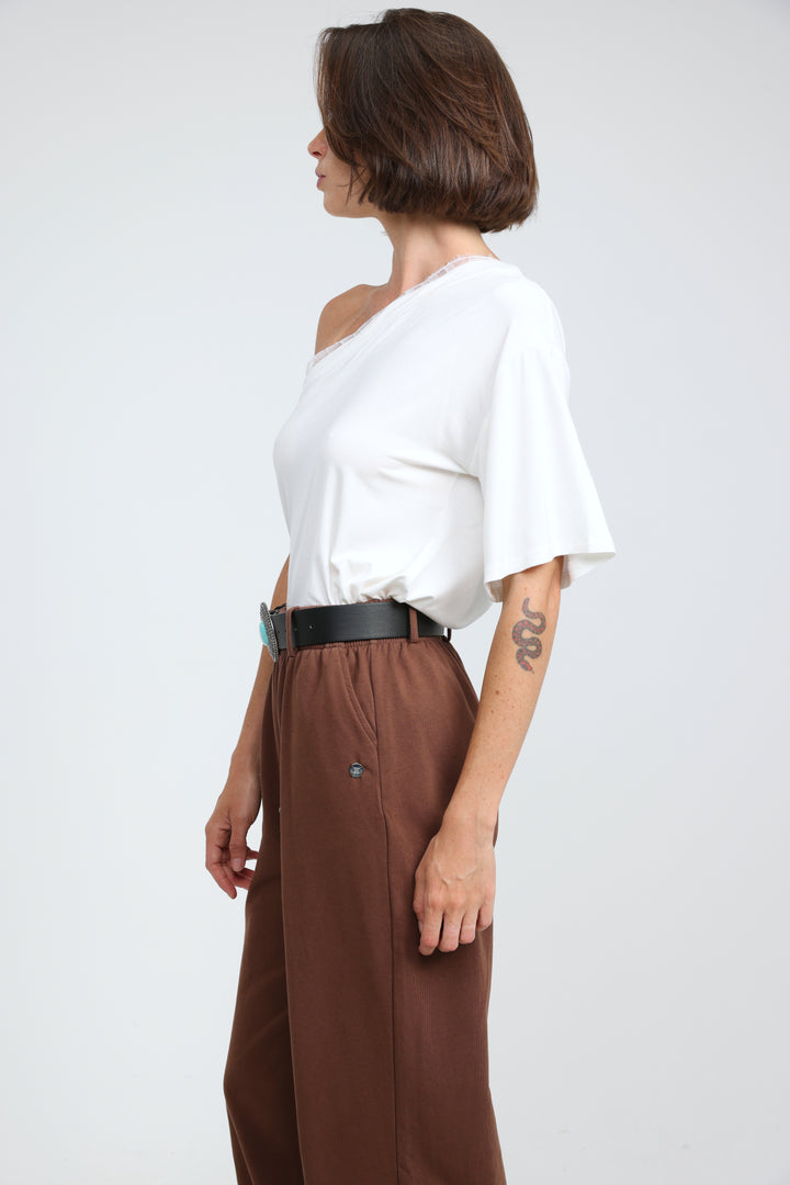 Candy White One Shoulder Top