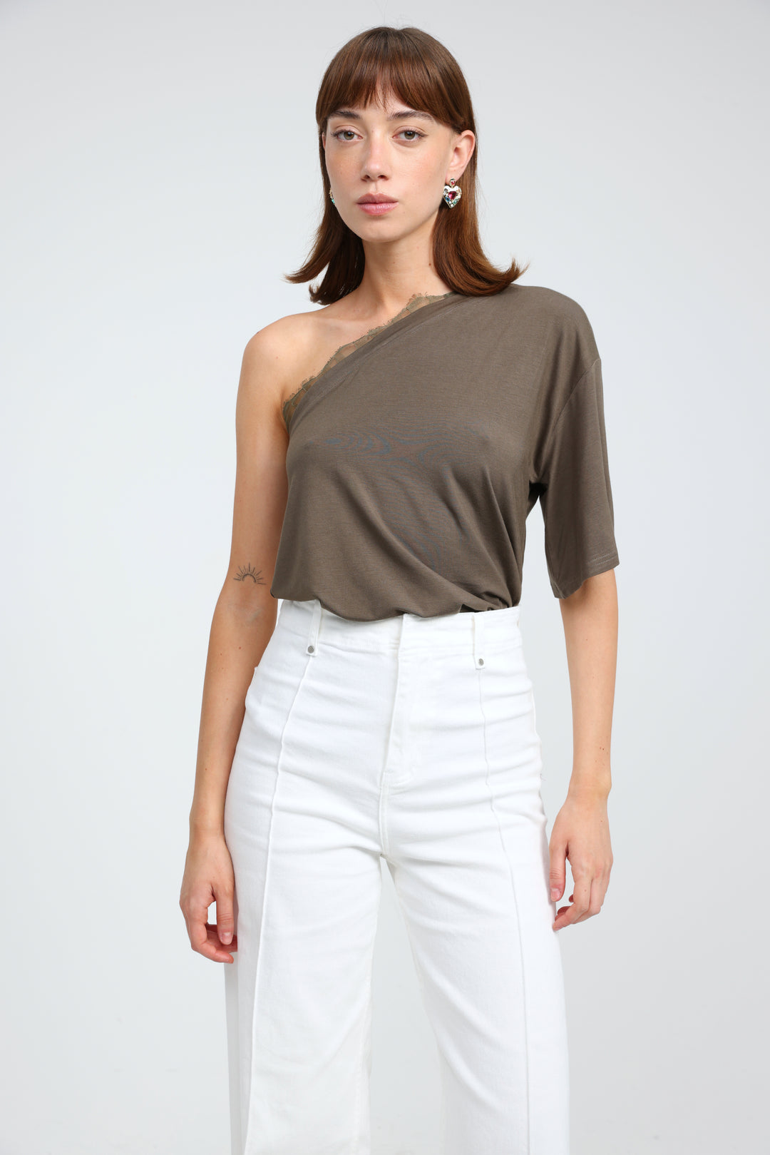 Candy Olive One Shoulder Top