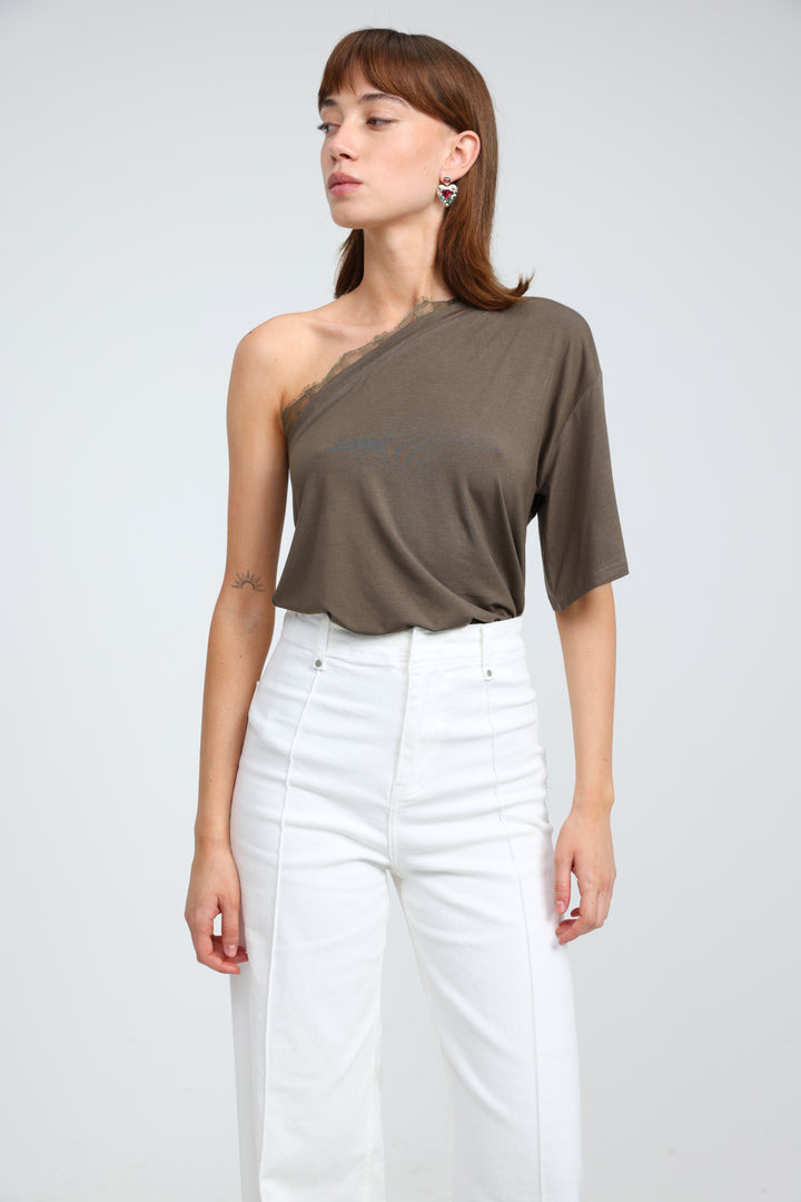 Candy Olive One Shoulder Top