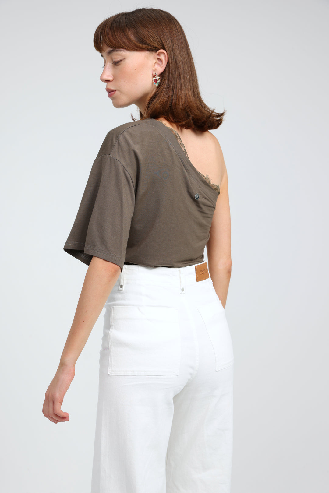 Candy Olive One Shoulder Top