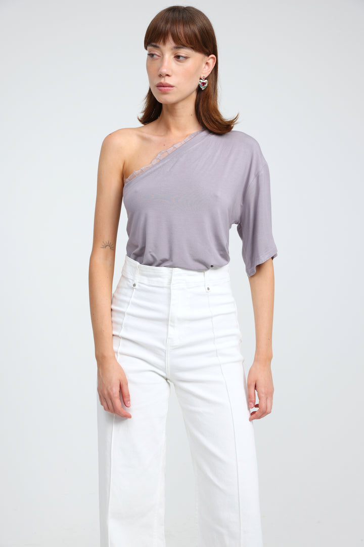 Candy Lilac One Shoulder Top
