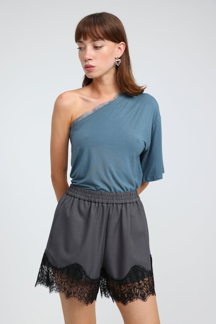 Candy Blue One Shoulder Top