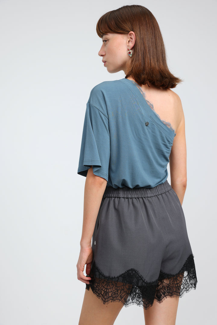 Candy Blue One Shoulder Top