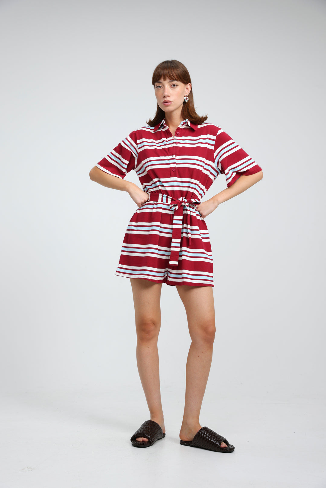 JellyBloom Red Striped Jumpsuit