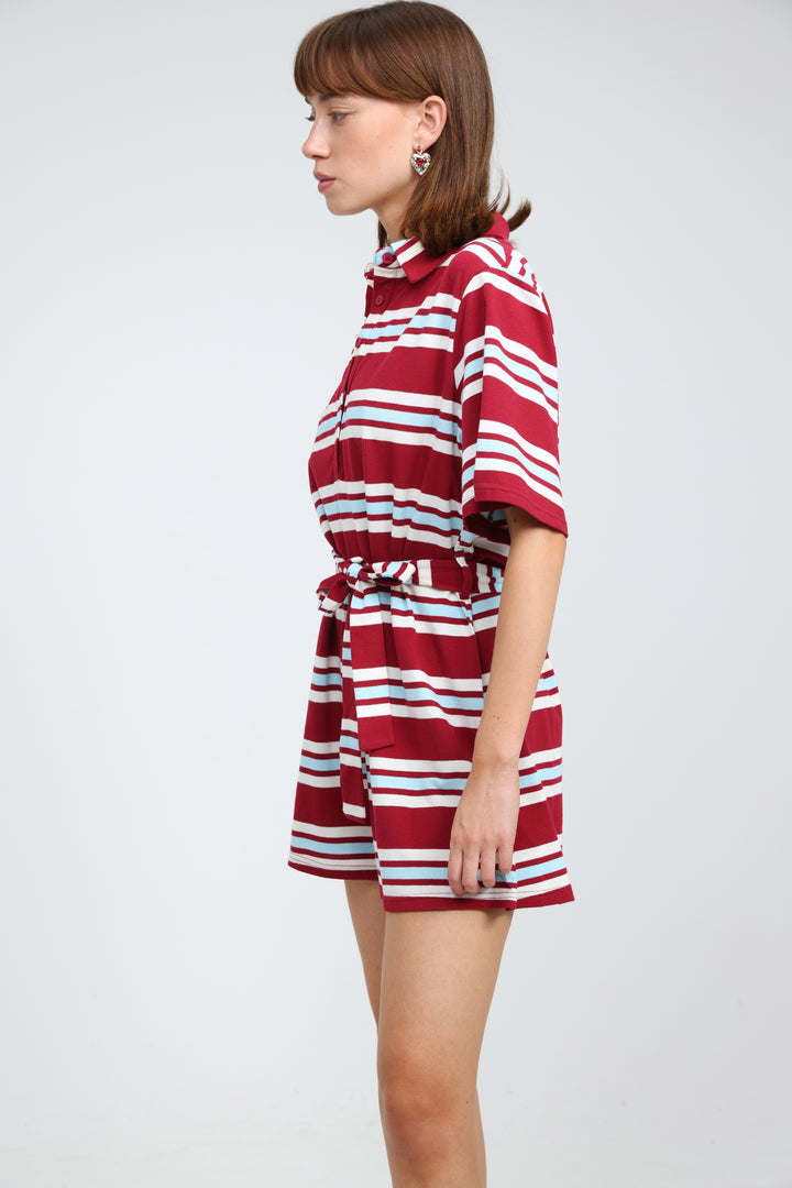 JellyBloom Red Striped Jumpsuit