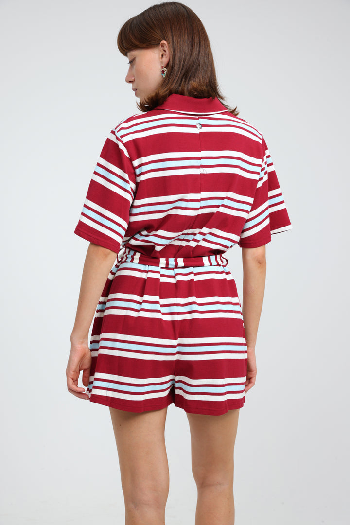 JellyBloom Red Striped Jumpsuit