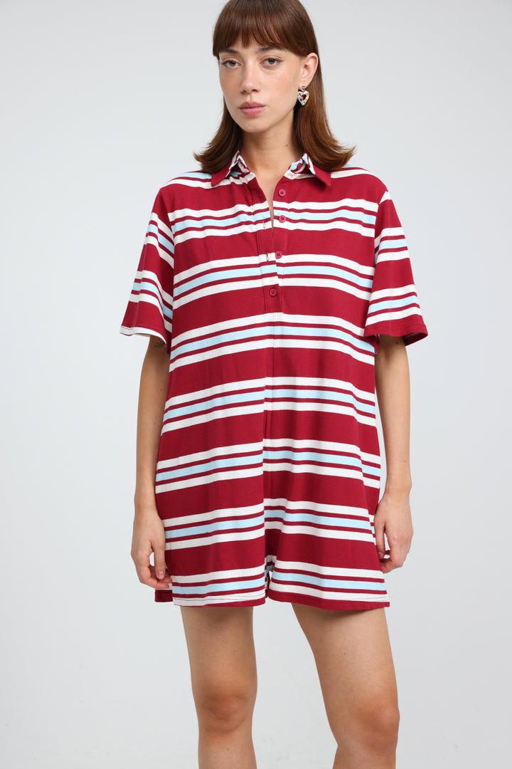JellyBloom Red Striped Jumpsuit