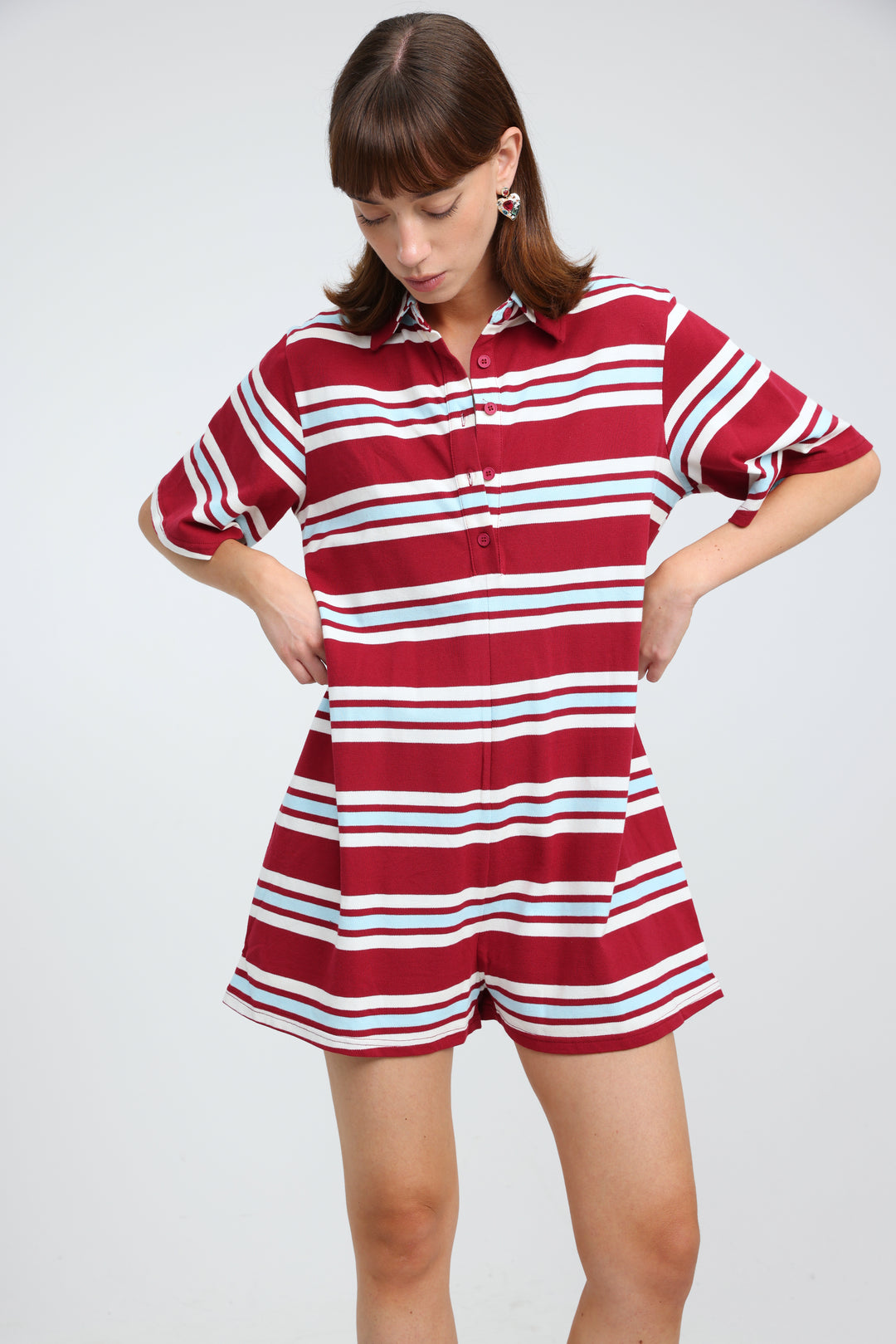 JellyBloom Red Striped Jumpsuit