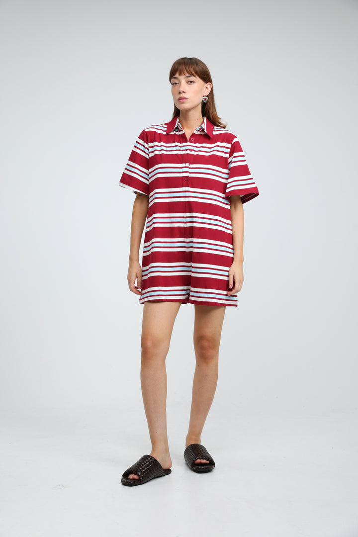 JellyBloom Red Striped Jumpsuit