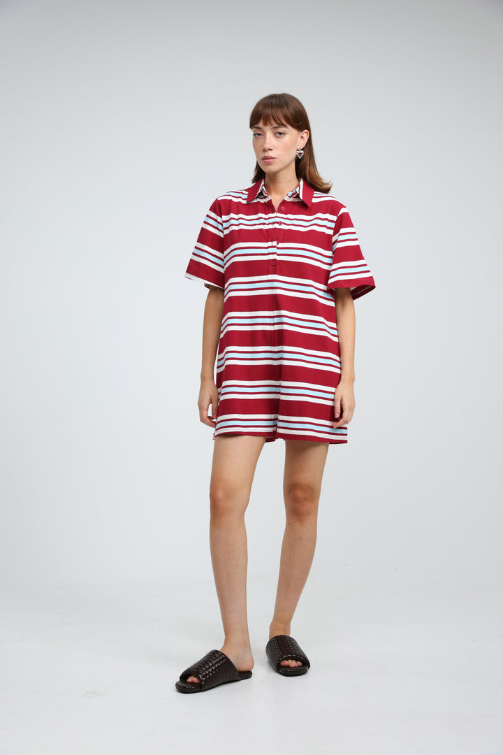 JellyBloom Red Striped Jumpsuit