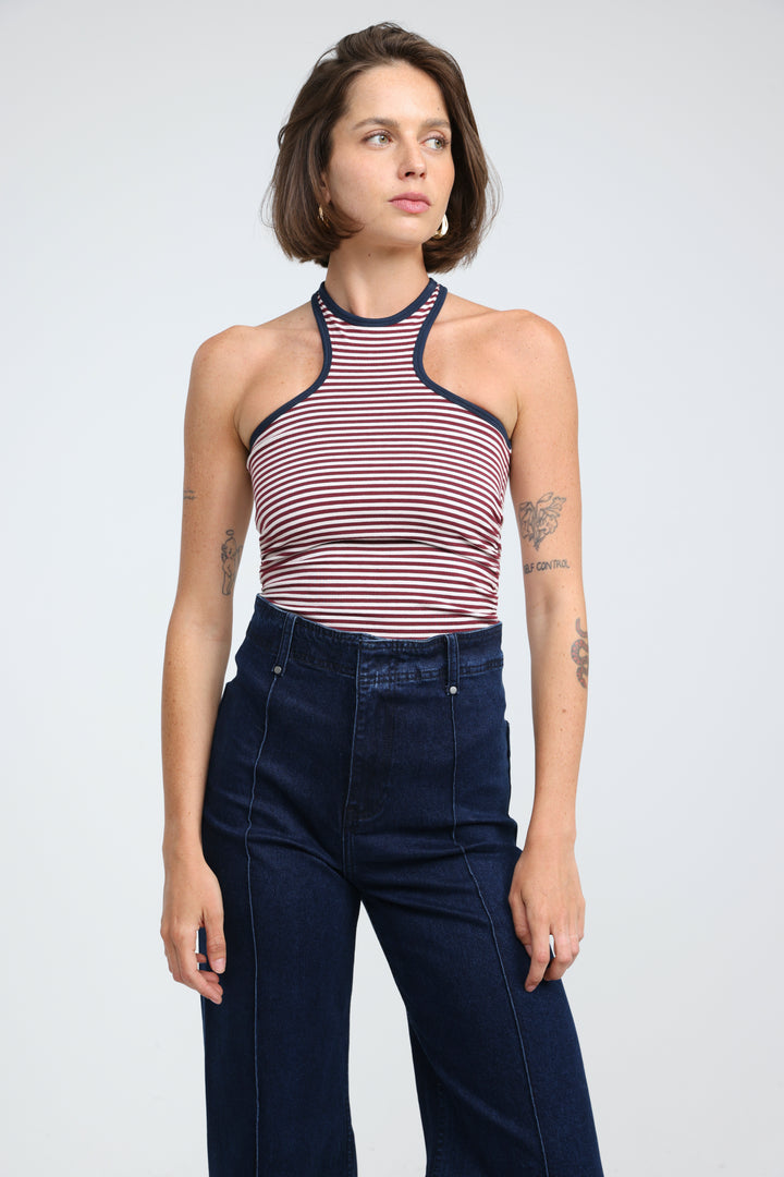 CottonSugar Red Striped Tank
