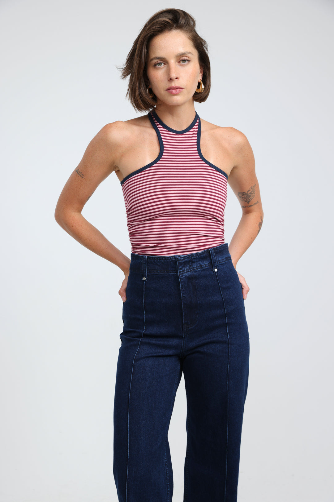 CottonSugar Pink Striped Tank