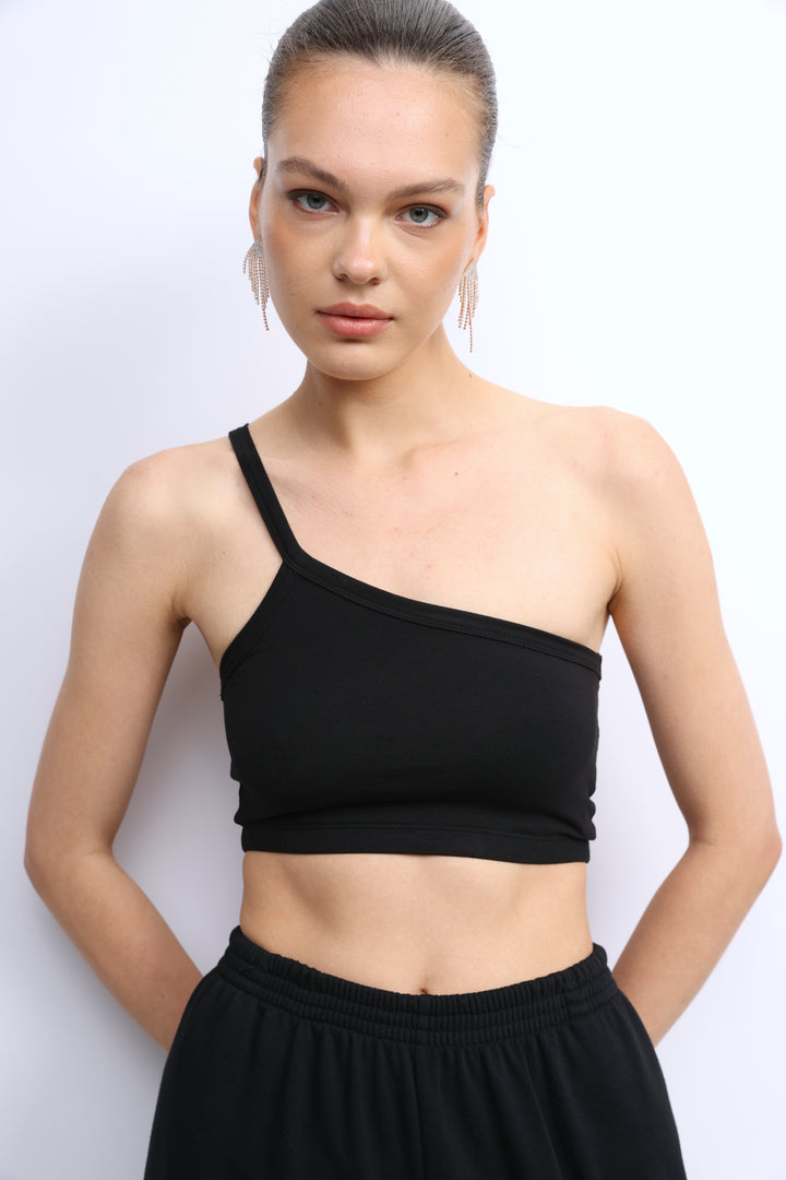 Black One Shoulder Bralette