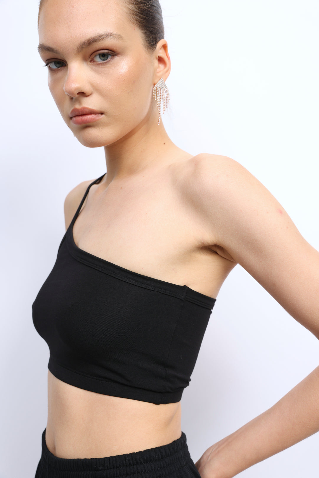 Black One Shoulder Bralette