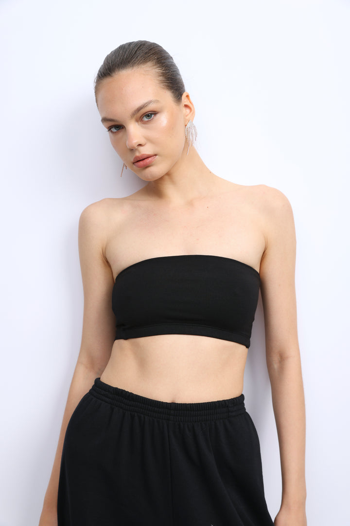 Black Strapless Top