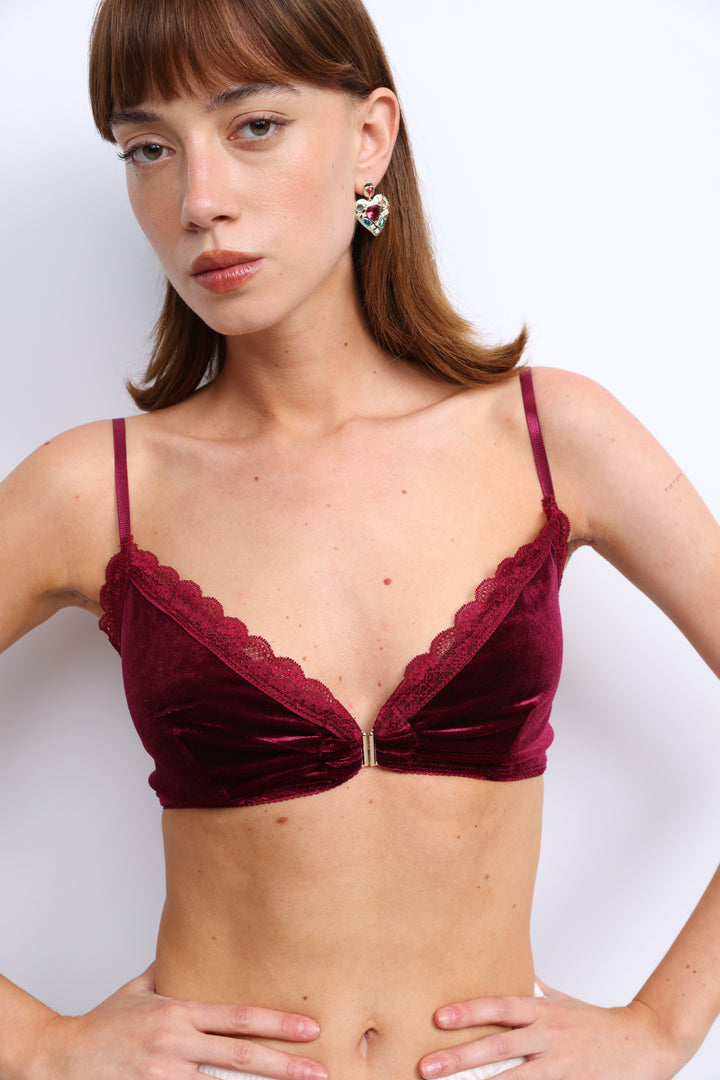Wine Velvet Bralette