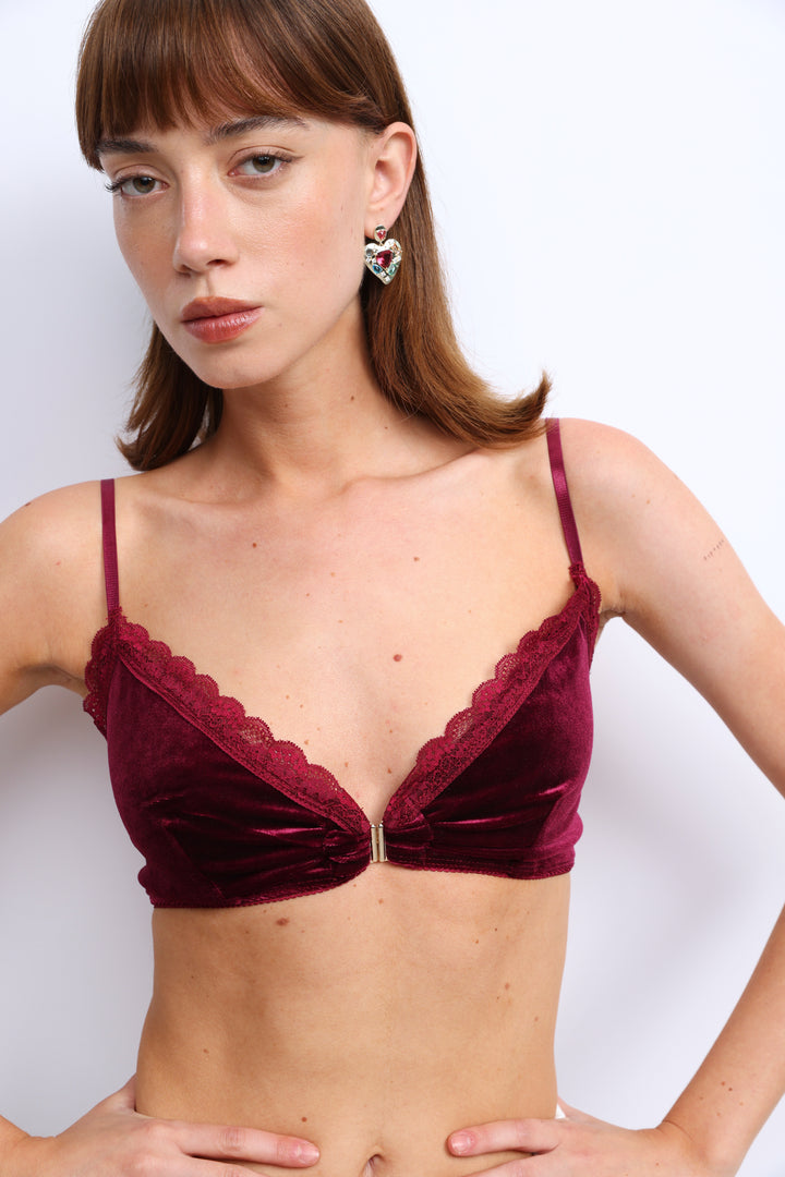 Wine Velvet Bralette