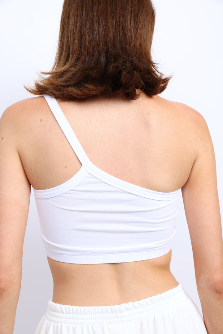 White One Shoulder Bralette