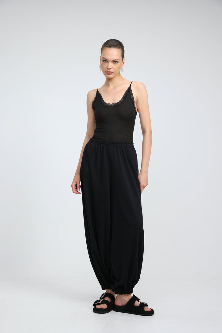 Soft Rib Black Bodysuit