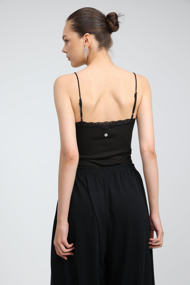 Soft Rib Black Bodysuit