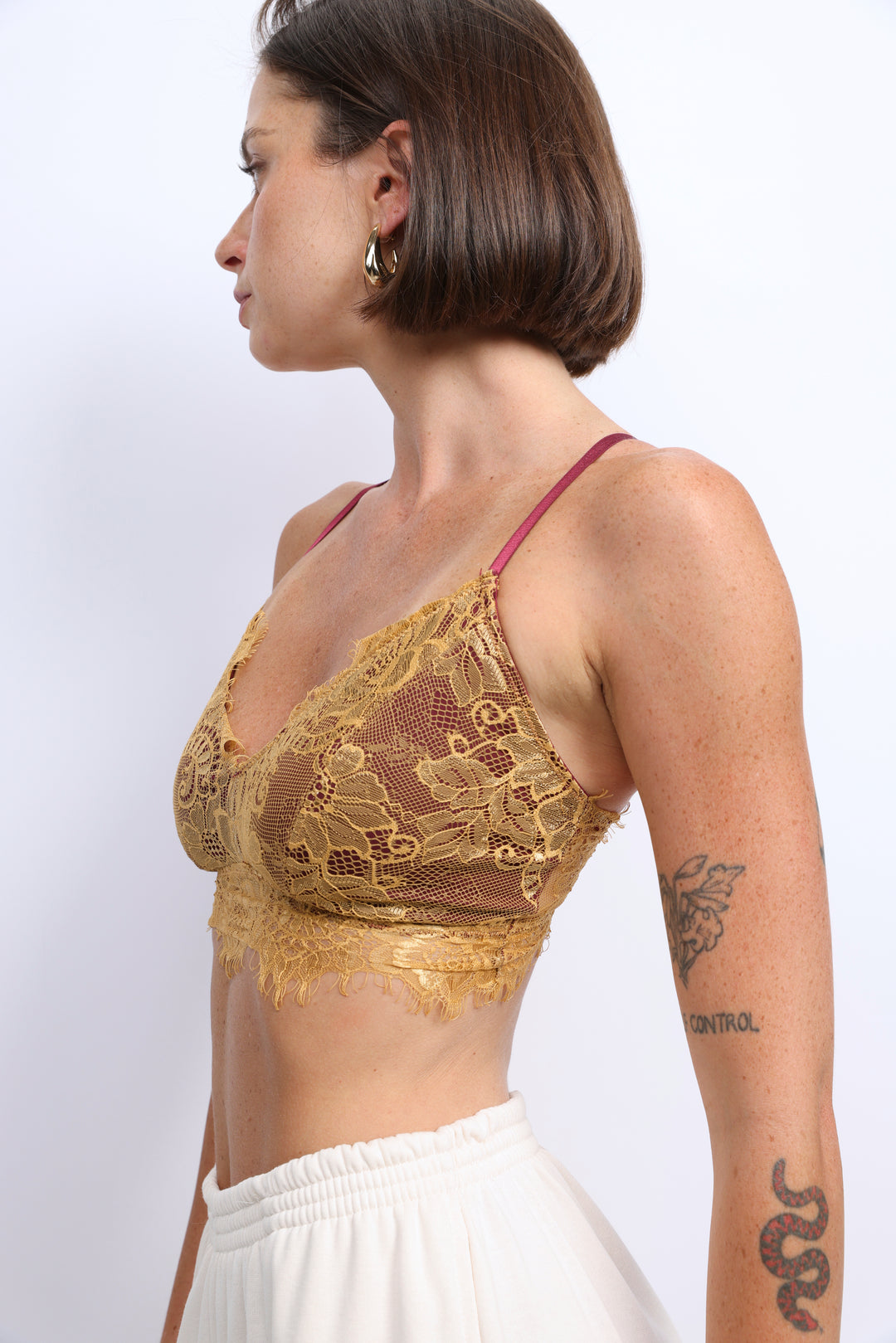 Matcha Wine/Gold Bralette