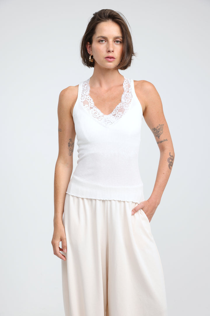 Sweetheart White Tank