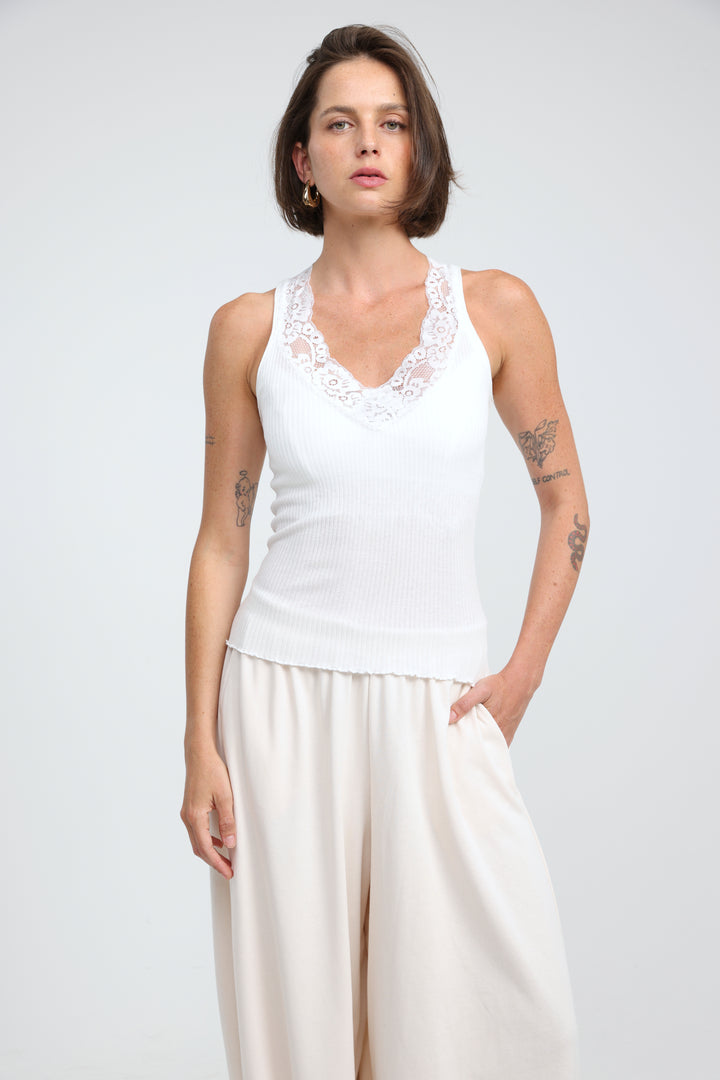 Sweetheart White Tank