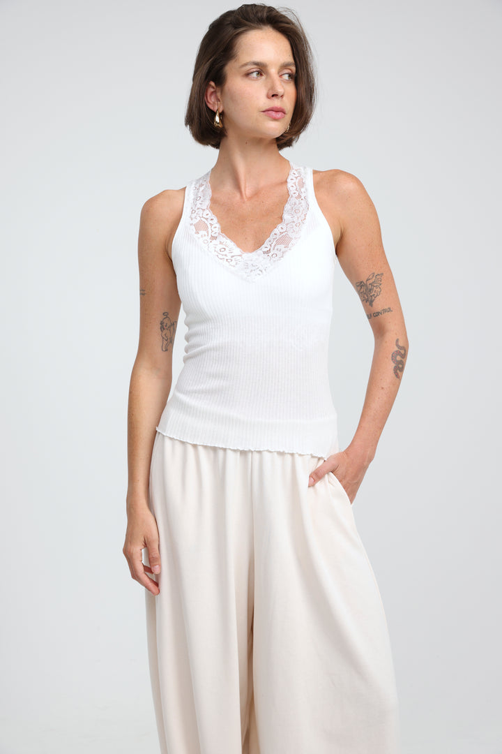 Sweetheart White Tank