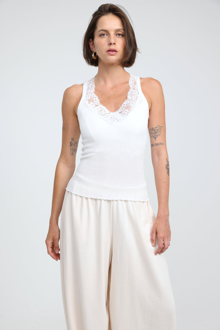 Sweetheart White Tank