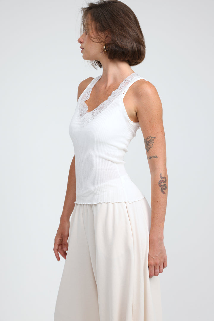 Sweetheart White Tank