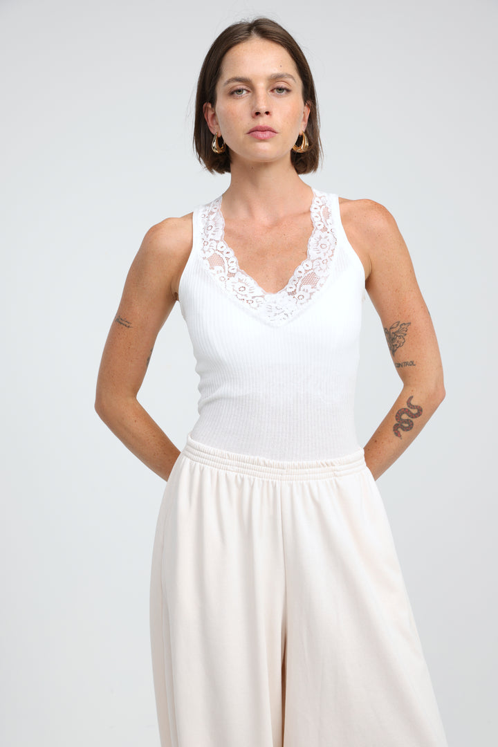 Sweetheart White Tank