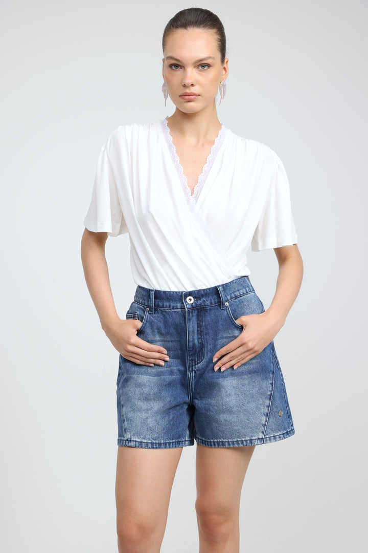 Star 811 Blue Denim Shorts