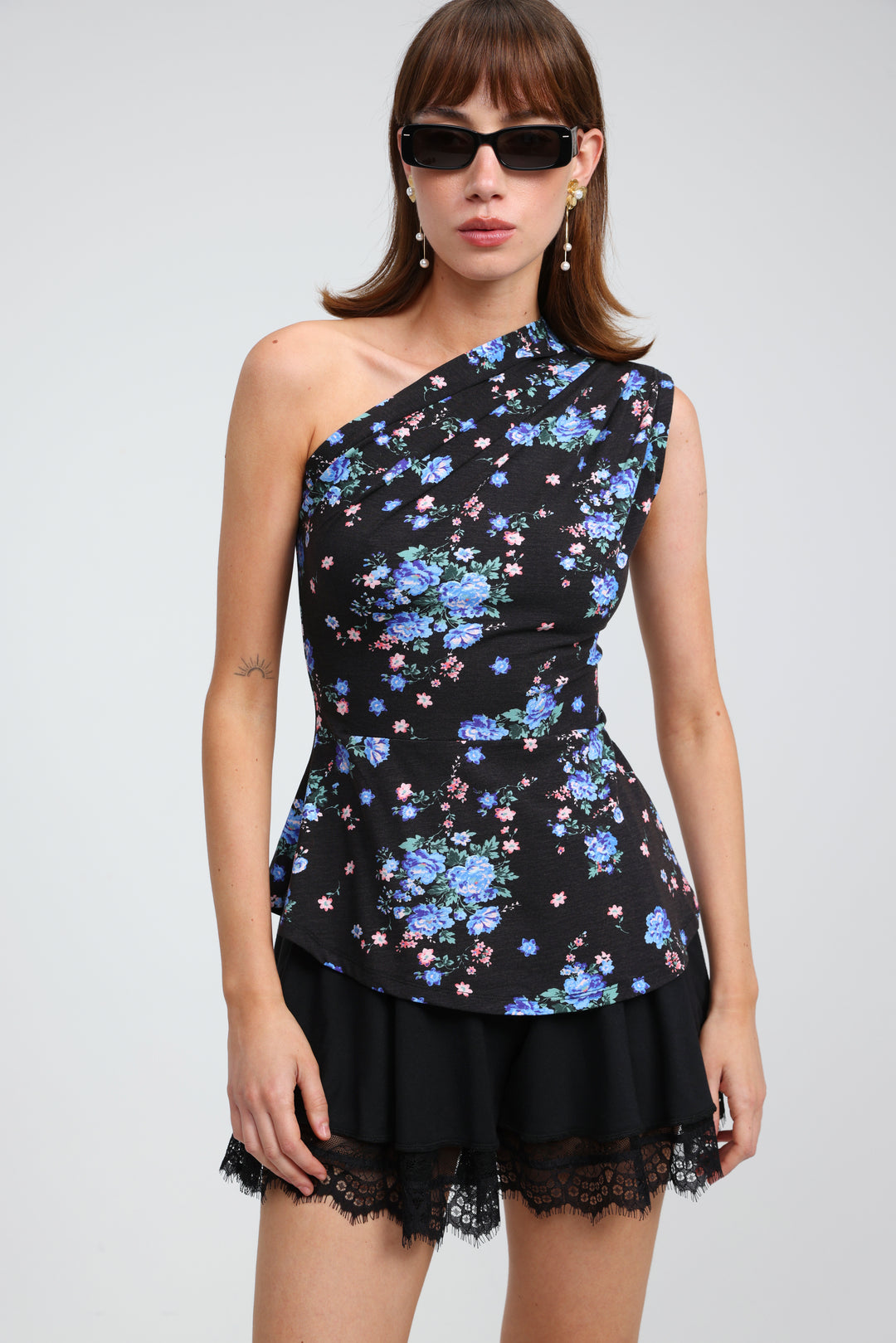 Romance Floral One Shoulder Top