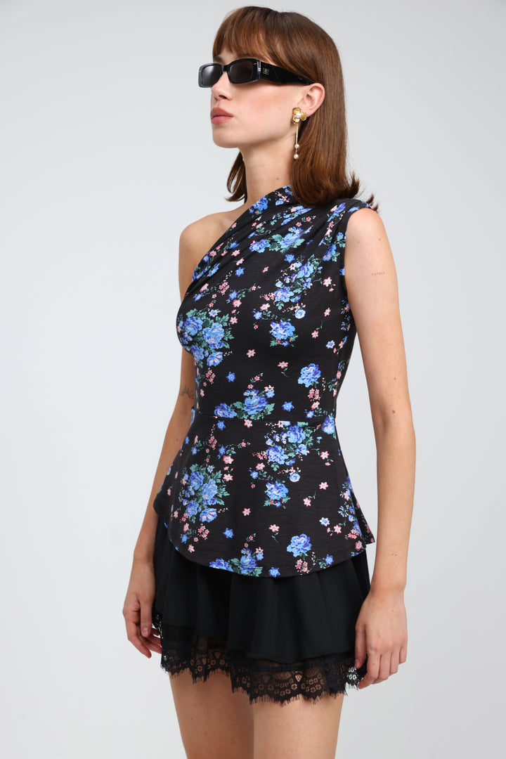 Romance Floral One Shoulder Top