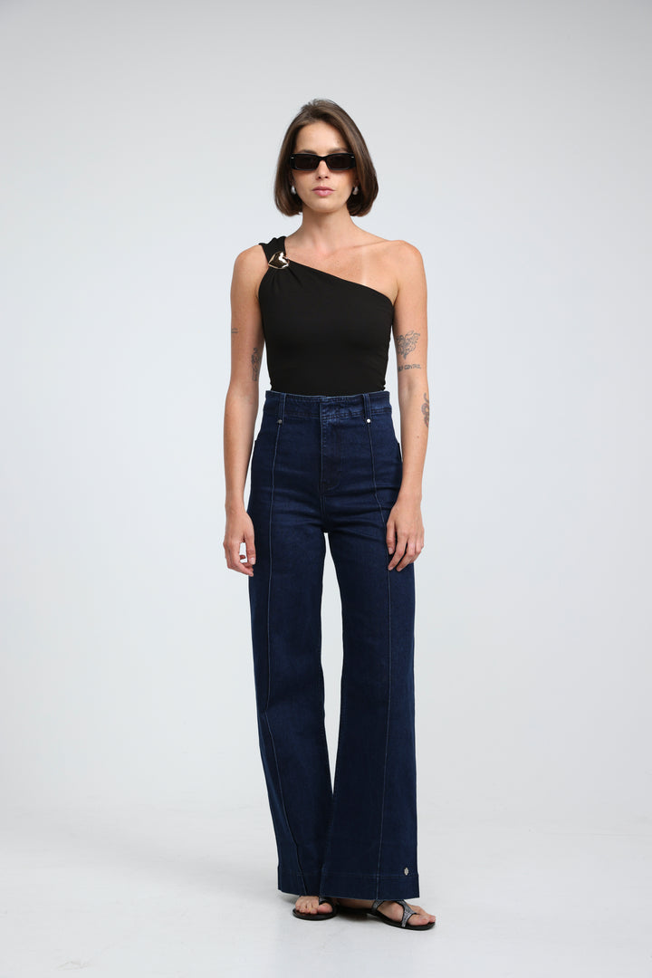 Spotlight Black One Shoulder Bodysuit