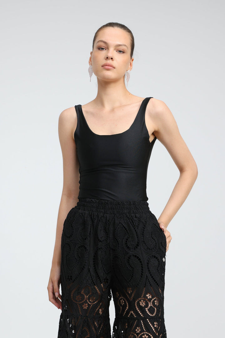 Dawn Black Lycra Bodysuit