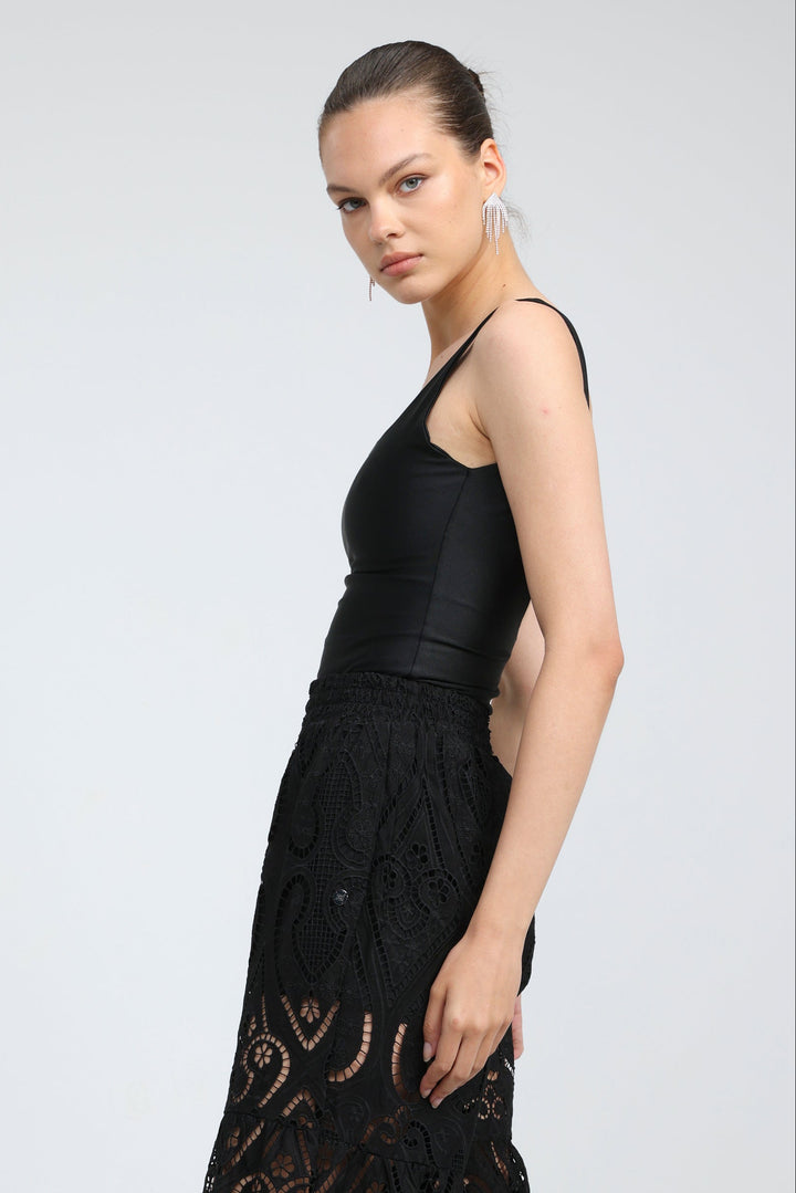 Dawn Black Lycra Bodysuit