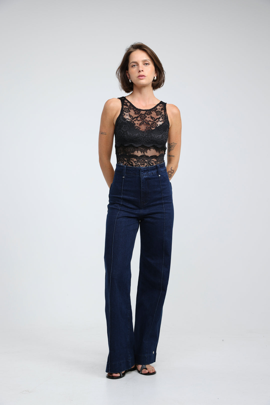 Drama Black Bodysuit