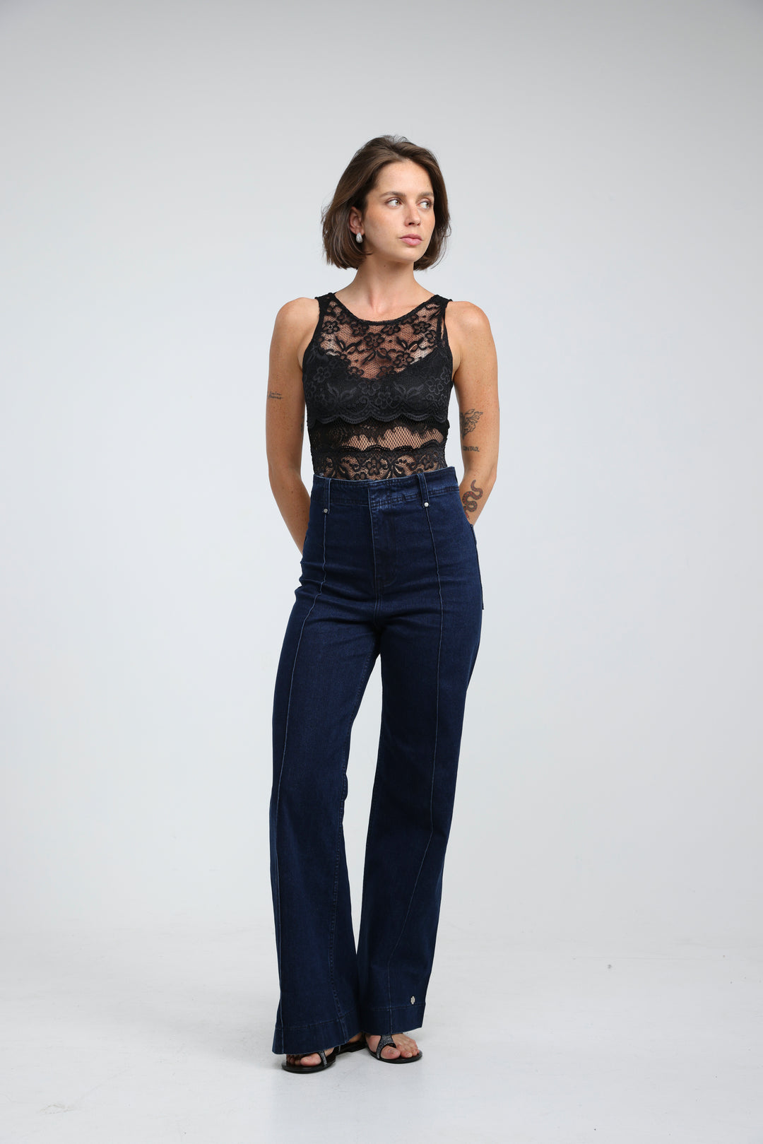 Drama Black Bodysuit