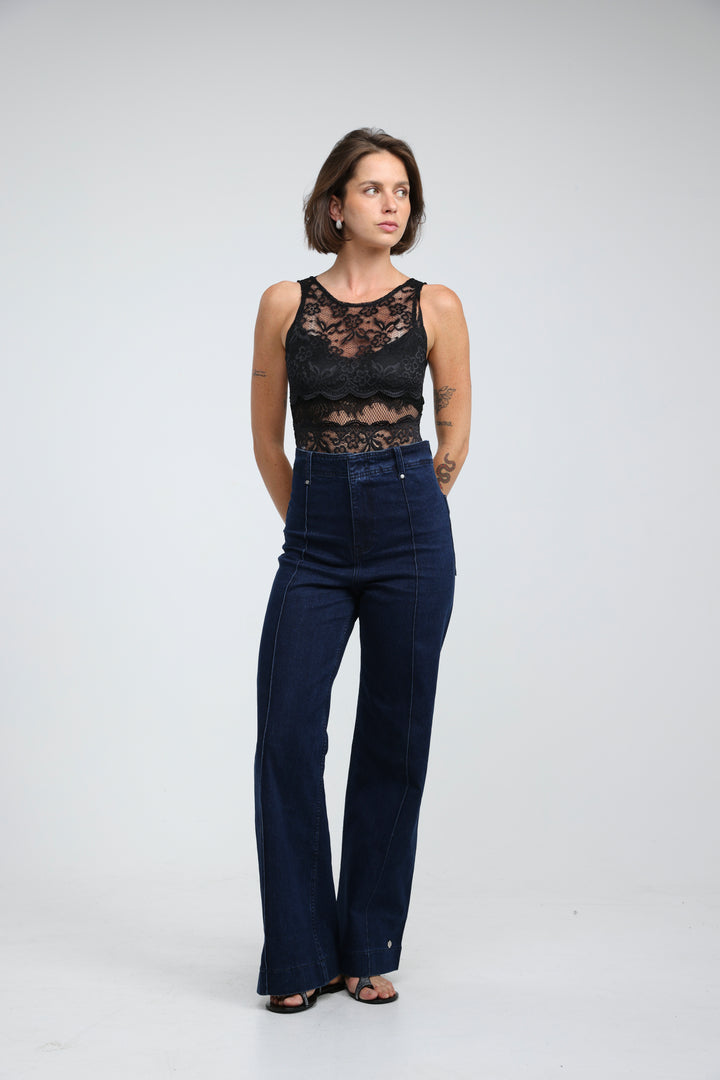 Drama Black Bodysuit